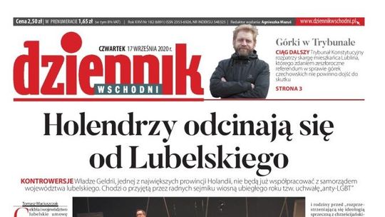 Pierwsza strona Dziennika Wschodniego z 17 września 2020 r.