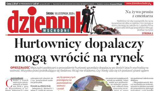 Pierwsza strona Dziennika Wschodniego z 18 listopada 2020 r.