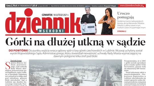 Pierwsza strona Dziennika Wschodniego z 18 lutego 2021 r.
