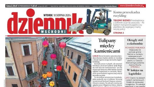 Pierwsza strona Dziennika Wschodniego z 18 sierpnia 2020 r.