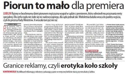 Pierwsza strona Dziennika Wschodniego z 19 stycznia 2016 roku