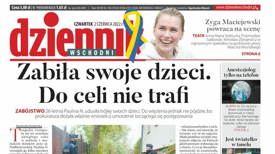  Pierwsza strona Dziennika Wschodniego z 2 czerwca 2022 r. 