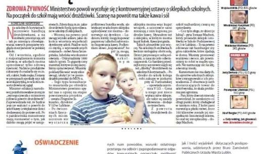 Pierwsza strona Dziennika Wschodniego z 2 października 2015 roku