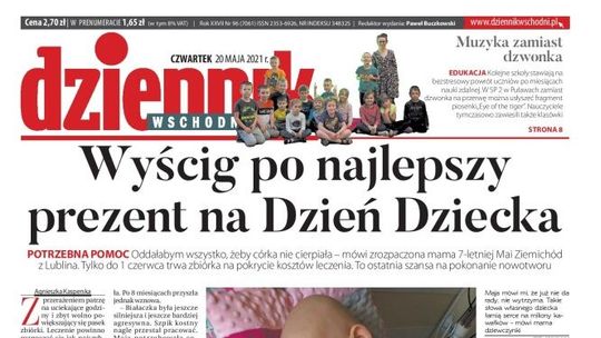 Pierwsza strona Dziennika Wschodniego z 20 maja 2021 r.