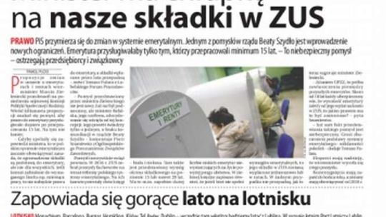 Pierwsza strona Dziennika Wschodniego z 20 marca 2017 r.