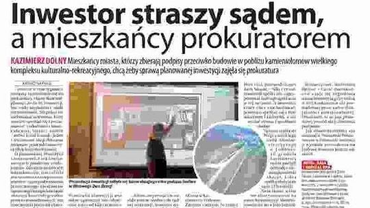 Pierwsza strona Dziennika Wschodniego z 20 stycznia 2016