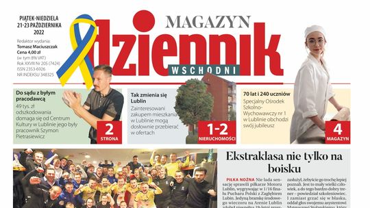  Pierwsza strona Dziennika Wschodniego z 21 października 2022 r. 