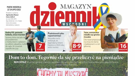  Pierwsza strona Dziennika Wschodniego z 22 lipca 2022 r. 