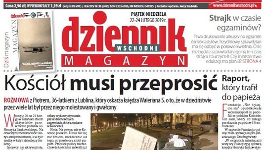 Pierwsza strona Dziennika Wschodniego z 22 lutego 2019 roku
