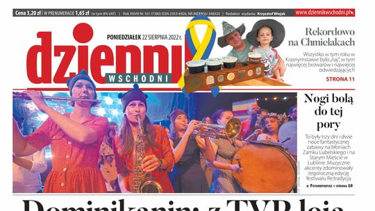  Pierwsza strona Dziennika Wschodniego z 22 sierpnia 2022 roku 