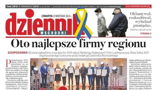 Pierwsza strona Dziennika Wschodniego z 22 września 2022 r.