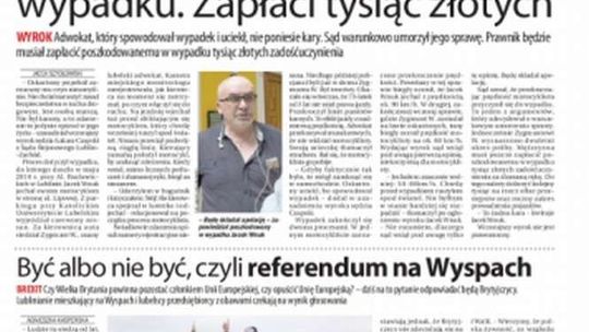 Pierwsza strona Dziennika Wschodniego z 23 czerwca 2016