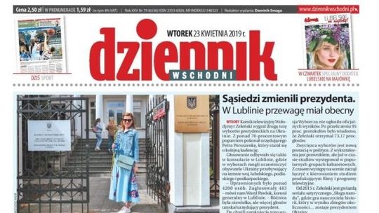 Pierwsza strona Dziennika Wschodniego z 23 kwietnia 2019 roku