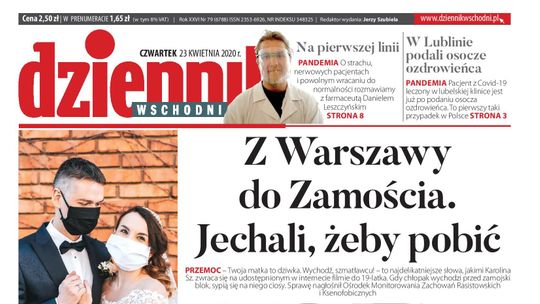 Pierwsza strona Dziennika Wschodniego z 23 kwietnia 2020 r.