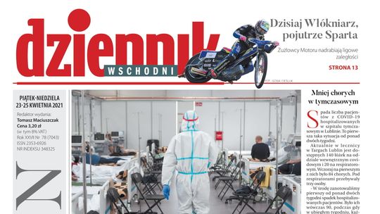 Pierwsza strona Dziennika Wschodniego z 23 kwietnia 2021 r.