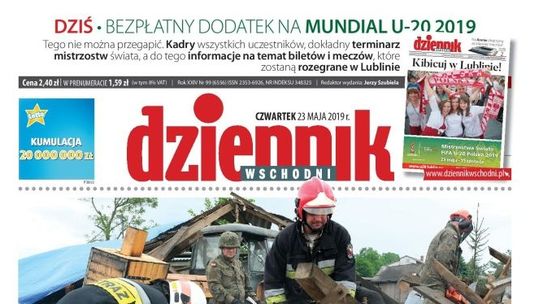 Pierwsza strona Dziennika Wschodniego z 23 maja 2019 r.