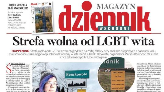 Pierwsza strona Dziennika Wschodniego z 24.01.2020