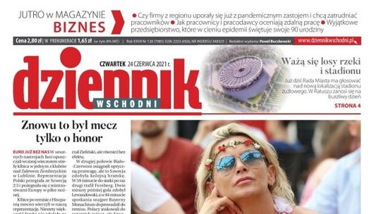 Pierwsza strona Dziennika Wschodniego z 24 czerwca 2021 r.