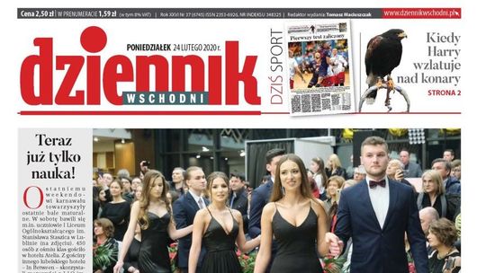 Pierwsza strona Dziennika Wschodniego z 24 lutego 2020 r.