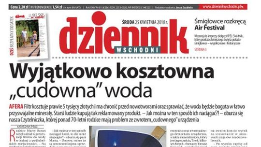 Pierwsza strona Dziennika Wschodniego z 25 kwietnia 2018 r.