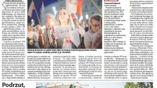 Pierwsza strona Dziennika Wschodniego z 25 lipca 2017 roku