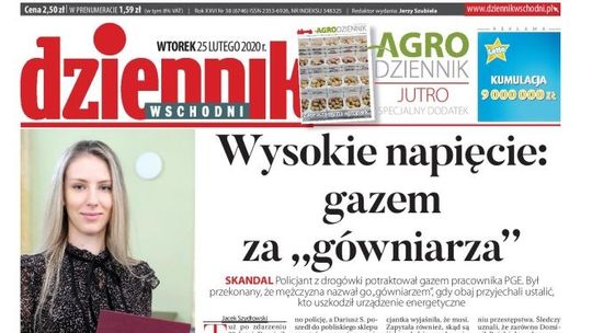 Pierwsza strona Dziennika Wschodniego z 25 lutego 2020 r.