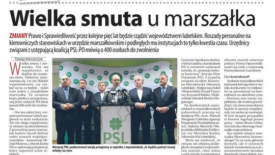 Pierwsza strona Dziennika Wschodniego z 26.10.2018