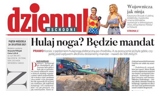 Pierwsza strona Dziennika Wschodniego z 26 lutego 2021 roku 