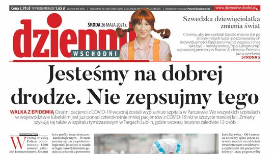 Pierwsza strona Dziennika Wschodniego z 26 maja 2021 roku
