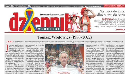 Pierwsza strona Dziennika Wschodniego z 26 października 2022 r.