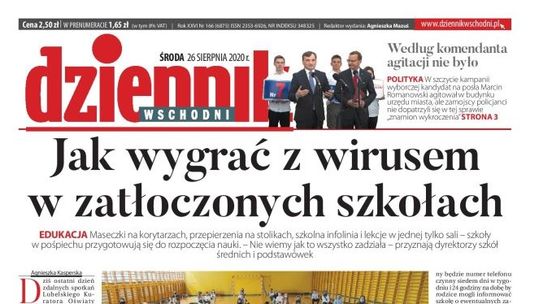 Pierwsza strona Dziennika Wschodniego z 26 sierpnia 2019 r.