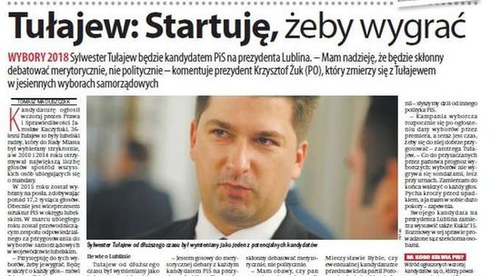 Pierwsza strona Dziennika Wschodniego z 27 kwietnia 2018 roku