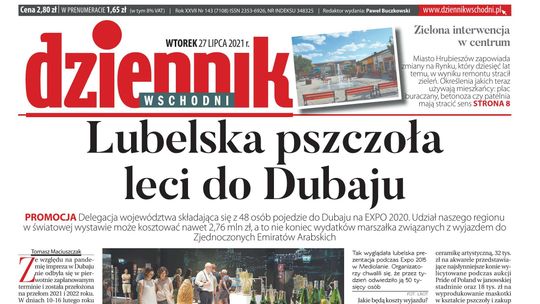 Pierwsza strona Dziennika Wschodniego z 27 lipca 2021 r. 