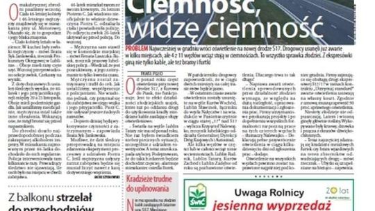 Pierwsza strona Dziennika Wschodniego z 27 listopada 2015 roku