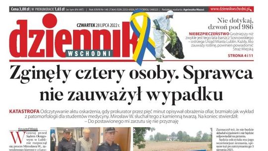 Pierwsza strona Dziennika Wschodniego z 28 lipca 2022 r.