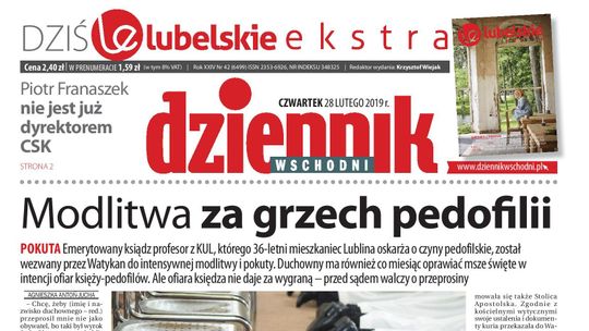 Pierwsza strona Dziennika Wschodniego z 28 lutego 2019