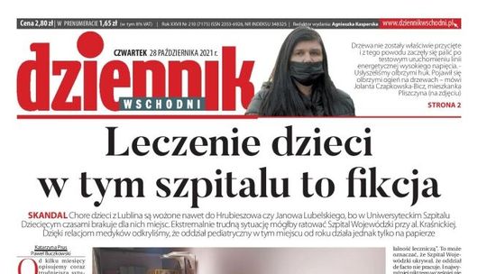 Pierwsza strona Dziennika Wschodniego z 28 października 2021 r.
