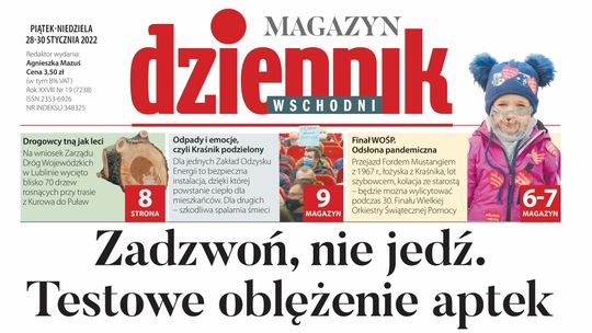  Pierwsza strona Dziennika Wschodniego z 28 stycznia 2022 roku 