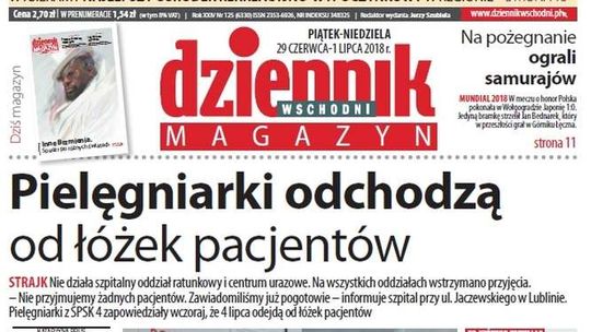 Pierwsza strona Dziennika Wschodniego z 29 czerwca 2018 roku