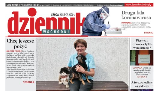 Pierwsza strona Dziennika Wschodniego z 29 lipca 2020 r.