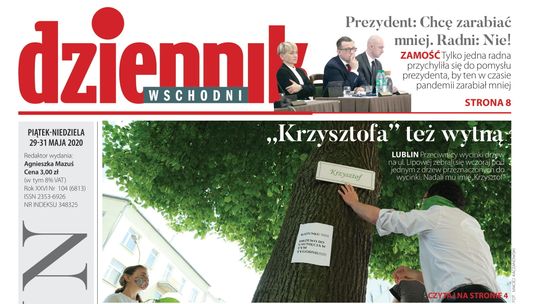 Pierwsza strona Dziennika Wschodniego z 29 maja 2020 r.
