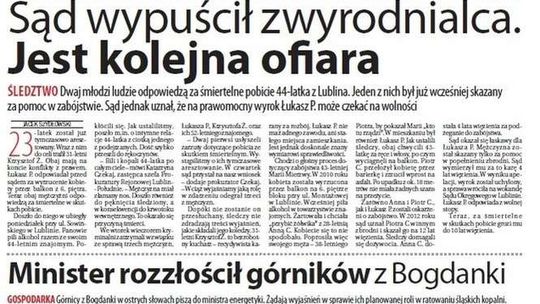 Pierwsza strona Dziennika Wschodniego z 29 marca 2016 r.