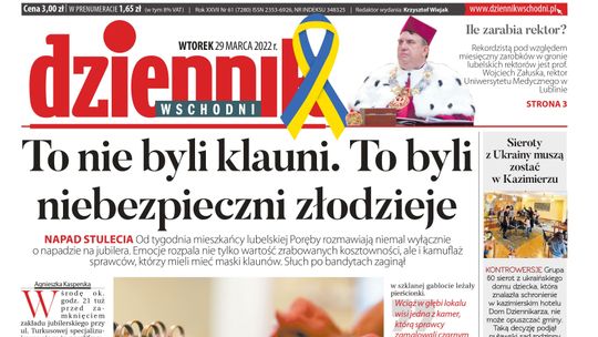  Pierwsza strona Dziennika Wschodniego z 29 marca 2022 r. 