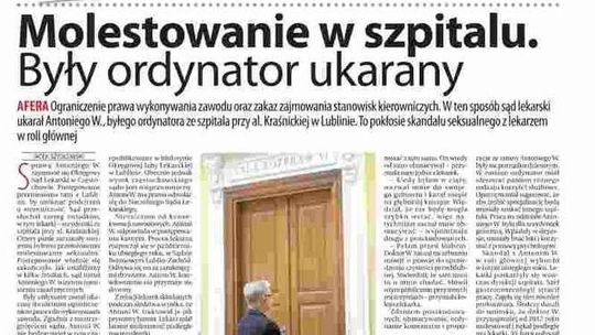 Pierwsza strona Dziennika Wschodniego z 29 stycznia 2016