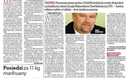 Pierwsza strona Dziennika Wschodniego z 29 września 2015 roku