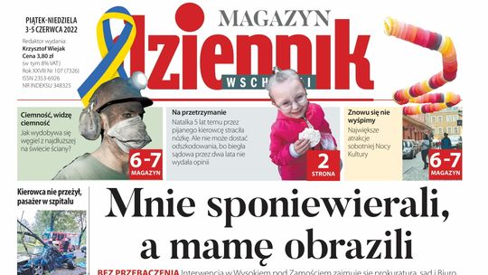  Pierwsza strona Dziennika Wschodniego z 3 czerwca 2022 r. 