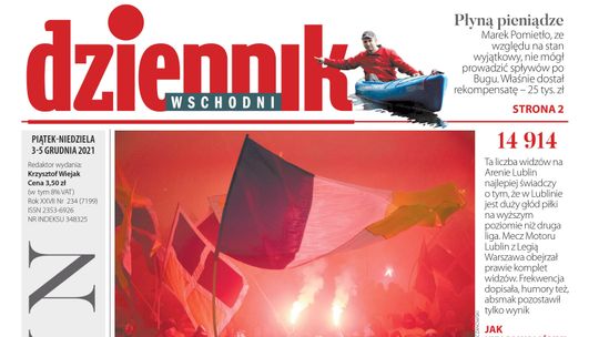 Pierwsza strona Dziennika Wschodniego z 3 grudnia 2021 roku