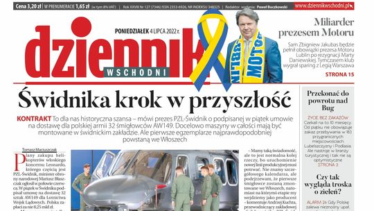  Pierwsza strona Dziennika Wschodniego z 3 lipca 2022 r. 