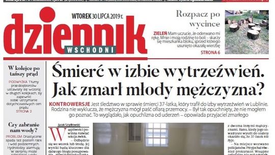 Pierwsza strona Dziennika Wschodniego z 30.07.2019