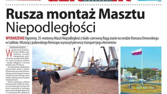 Pierwsza strona Dziennika Wschodniego z 30.10.2018